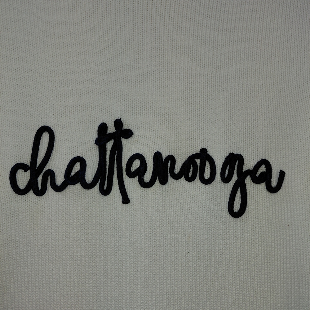 Ellsworth + Ivey Chattanooga Sweater Women's Size Small White Navy Blue‎ - Picture 4 of 5